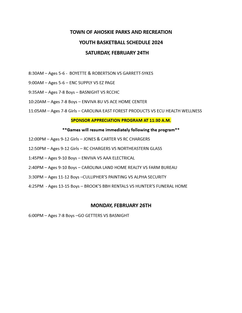 Official site of the Town of Ahoskie North Carolina Recreation